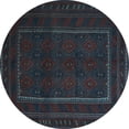 thumbnail image 1 of Ahgly Company Indoor Round Southwestern Light Blue Country Area Rugs, 7' Round, 1 of 4