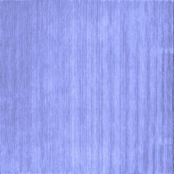 Ahgly Company Indoor Square Solid Blue Modern Area Rugs, 8' Square