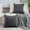 Dark Grey, variant on IMMEKEY Pillow Cover Set of 2 Plush Striped Corduroy Velvet Throw Pillows , 12x20 inch, Dark Grey