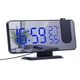thumbnail image 1 of Reloj digital Termómetro Higrómetro Reloj Proyector Radio Temperatura Medidor de humedad, Fondo negro, Fuente azul Eigraketly EL001188-03B, 1 of 2