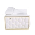 thumbnail image 2 of HomeRoots 551594 40 x 89 x 43 in. White & Silver Leather Sofa, 2 of 11