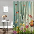 thumbnail image 2 of Orinice Shower Curtain Cartoon Happy Easter Bunny Egg Waterproof Machine Washable Fabric Bathroom Decor Bath Curtains with Hooks  White, 2 of 6