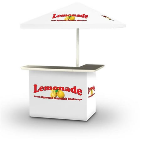 Best of Times 2001W2504 Vintage Lemonade Portable Bar with 6 ft. Square Market Umbrella, Yellow &