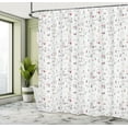 thumbnail image 4 of Ambesonne Christmas Snow Scene Shower Curtain, Xmas Rush Town, 69"Wx84"L, Pearl Slate Blue and Ruby, 4 of 4