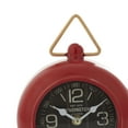 thumbnail image 5 of DecMode 9" Red Metal Clock with Gold Accents, 5 of 8
