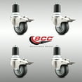 thumbnail image 2 of 3 Inch 316SS Thermoplastic Rubber Swivel 1-7/8 Inch Stem Caster Set Lock Brake, 2 of 2