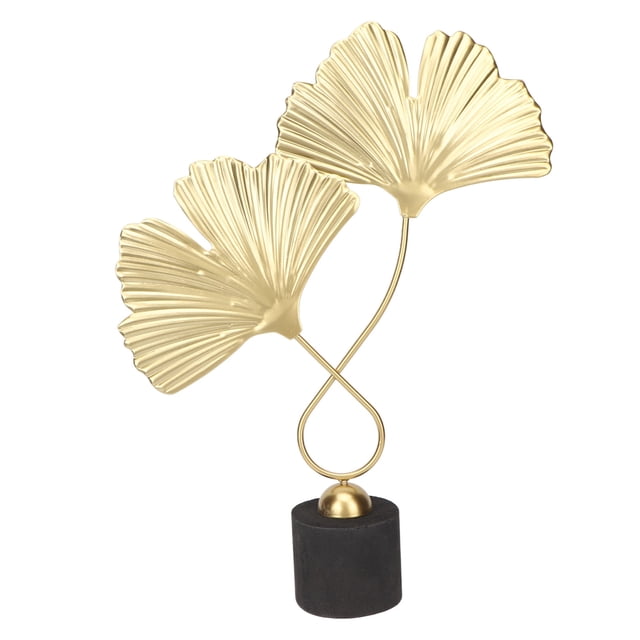 Estatua De HojaEstatua De Hoja De Metal Decorativa Atractiva Forma De Ginkgo Estilo Dorado Para El Hogar ANGGREK Otros