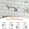 thumbnail image 2 of CASAINC Single Handle Kitchen Pot Filler with Swing Arm, Wall Mounted, Chrome, 2 of 4