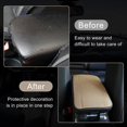 thumbnail image 4 of LAICAIW Four Seasons Universal Armrest Box Mat, Carbon Fiber Leather Embossing, Waterproof Armrest Cover Center Console Mat, Car Armrest Seat Cover (Beige), 4 of 6