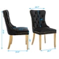 thumbnail image 4 of MIKIBAMA High-End Tufted Velvet Dining Chair Set of 2, Solid Wood Contemporary, Golden Stainless Steel Plated Legs and Nailhead Trim, Black and Gold, 4 of 11