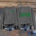 thumbnail image 2 of Nouveau & Tendance! FUNUONY T-Shirt de la Saint-Patrick Mode Décontractée Imprimé Floral Col Rond Manches Longues Chandail en Molleton Gris Foncé L, 2 of 9
