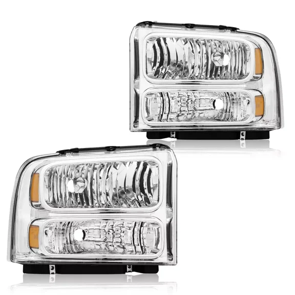 Headlights Assembly Fit for 1999-2004 Ford F-250 F-350 Super Duty Headlamp Set