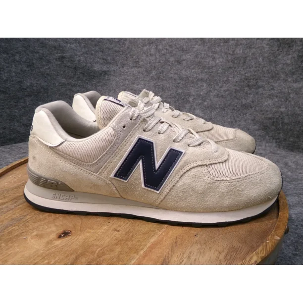New Balance Mens 574 Classic v2 Tan Navy Suede Shoe Sneaker Size 11.5 D ML574EQ2