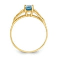 thumbnail image 2 of 14K Yellow Gold Ring Band Fashion Madi K Synthetic Blue Zircon, Size 5, 2 of 3