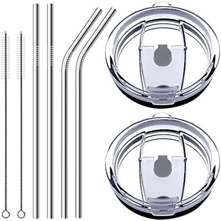 30 oz Tumbler Lids with Drinking Straws, Fits for YETI Rambler, Ozark Trail, Old Style Rtic (Launched before 2016) and More, Spill-proof Splash$$Home Decor, Kitchen, & Other