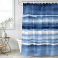 thumbnail image 6 of Blue Stripes Shower Curtain Set - Standard 72" x 72" Washable Bathtub Curtain with 12 Hooks, Watercolor Retro Ombre Abstract Tie Dye Art Waterproof Fabric Stall Shower Curtains for Bathroom Décor, 6 of 6