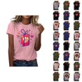 thumbnail image 1 of T-shirt Femme Saint-Valentin 2026 Manches Courtes Col Rond Graphique Cœur d'Amour, 1 of 4