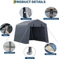 thumbnail image 2 of EastVita 6x6 FT Portable Outdoor Storage Shed with 2 Roll-Up Zipper Doors Vents Gray, 2 of 7