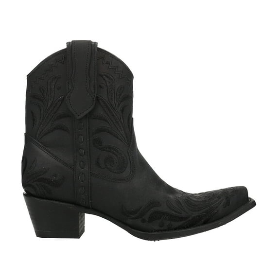 Circle G by Corral Womens Embroidered Snip Toe Zippered Cowboy Ankle Boots