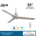 thumbnail image 3 of Minka-Aire Java 54-Inch 3-Blade Ceiling Fan in Brushed Nickel Wet Finish W/ Silver Blades - F753-BNW, 3 of 3