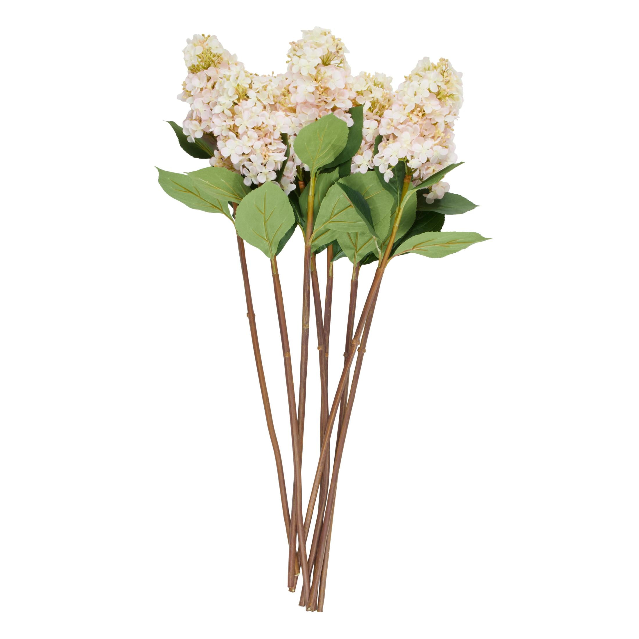 35" Plastic Floral Tall Hydrangea Artificial Flower Stem, by DecMode (8 Count)