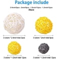 thumbnail image 2 of 36 Pcs Wicker Rattan Balls Decorative Balls for Vase Centerpiece Bowls Orbs Filler for Home Decor,4 Sizes(Yellow, Gray, White), 2 of 6