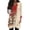 Beige, variant on JoveMarine Women's V-Neck 3/4 Sleeve Tunic Top with Pockets Independence Day Printed Mid-Length Blouse Casual Summer Shirt for Patriotic Holiday Daily Wear Beige L
