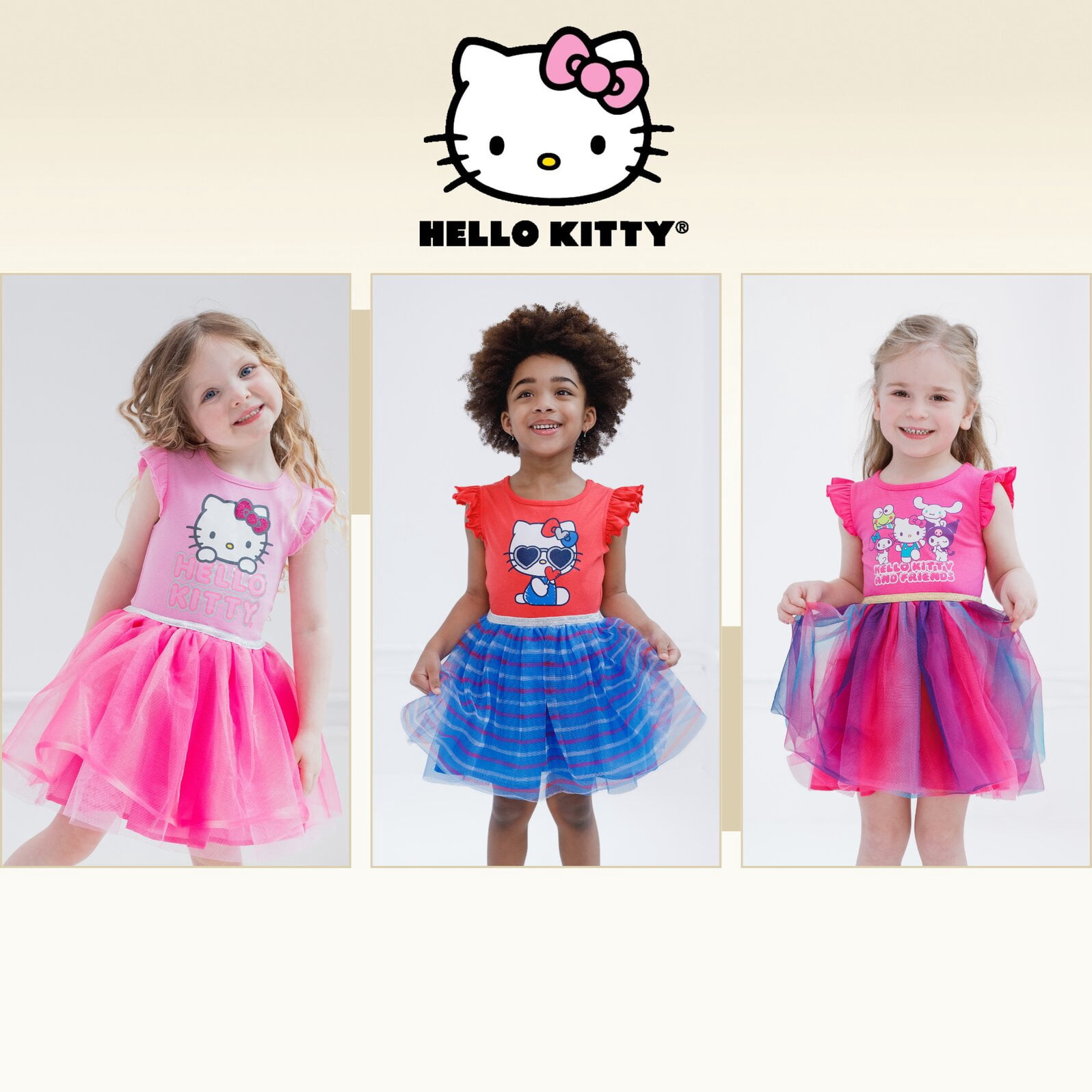 Hello Kitty Big Girls' Tutu Dress Hello Kitty Red Blue