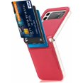 thumbnail image 6 of Case for Galaxy Z Flip 4 5G 5G,  Galaxy Z Flip 4 5G Wallet PU Leather Case with Card Holder, Shockproof Full-Body Protective Cover Phone Case for Galaxy Z Flip 4 5G 2022, Red, 6 of 7