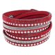 thumbnail image 3 of Women Faux Leather Shiny Hot Fix Rhinestone Inlaid DIY Multilayer Bracelet Gift 26-27s, 3 of 4