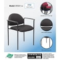 thumbnail image 3 of Boss Office Diamond Fabric Upholstered Stackable Guest Chair in Black, 3 of 8