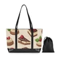 thumbnail image 7 of FORMRS Canvas Laptop Tote Bag for Women with 15.6" Computer Compartments Shoulder Handbag, Strawberry Cake, 7 of 7