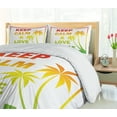 thumbnail image 5 of Ambesonne Rasta Duvet Cover Set, Keep Calm Words Reggae, 2-Calking, Pale Green Yellow, 5 of 7