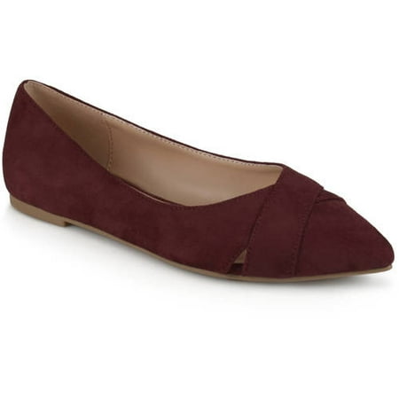 - Brinley Co. Women's Pointed Toe Faux Suede Fashion Flats