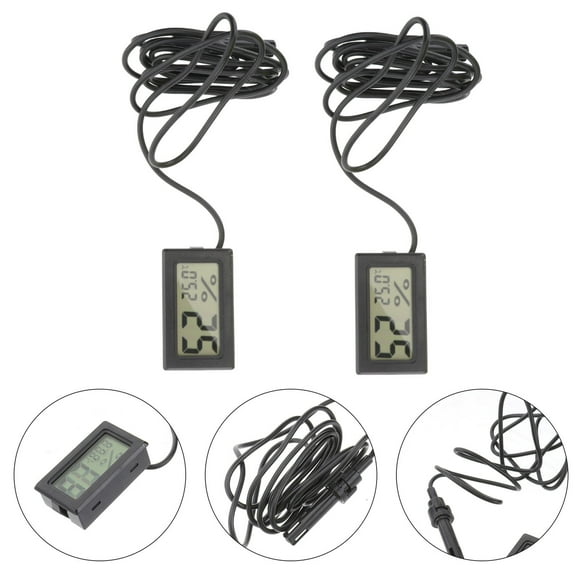 FRCOLOR 2pcs Wire Humidity Gauge Meter Mini LCD Hygrothermograph