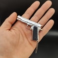 thumbnail image 1 of Llavero colgante de regalo con modelo de pistola de metal completo de 1911 en plata brillante a escala 1:3, 1 of 5