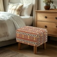 thumbnail image 3 of Xixirimido Aztec Tribe Horse Pattern Ottoman Cover Rectangle Stretch Footrest Stool Cover for Storage Ottoman, Foot Stool Slipcover Protector with Nonslip Elastic Bottom,Small, 3 of 7