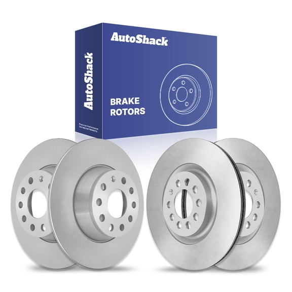 AutoShack Front & Rear Brake Rotors for Volkswagen, Tiguan 2009-2017 Jetta 2005-2010 CC 2009-2017 Passat 2006-2010 Rabbit 2006-2009 GTI 2006-2010, AWD FWD L4 1.8L 1.9L 2.0L L5 2.5L V6 3.6L