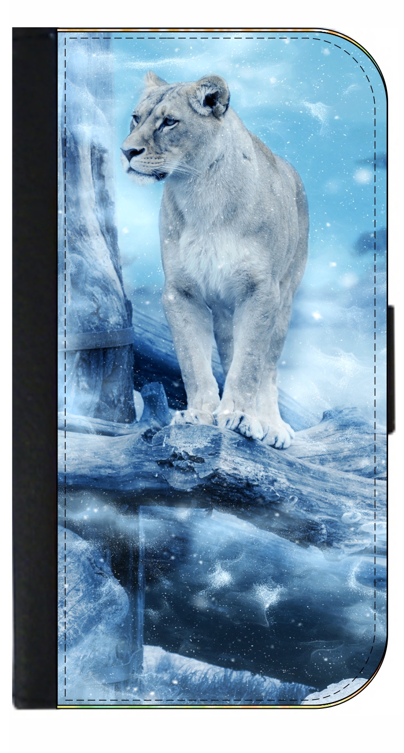 Lioness Animal in the Snow - Galaxy s10p Case - Galaxy s10 Plus Case - Galaxy s10 Plus Wallet Case - s10 Plus Case Wallet - Galaxy s10 Plus Case Wallet - s10 Plus Case Flip Cover - image 1 of 3
