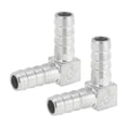 thumbnail image 1 of Conectores de Manguera de Acero Inoxidable 304 de Bargains Únicos 15/32" Conector de 90 Grados para Aire Agua Aceite Gas Combustible 2 Pcs Tono Plateado, 1 of 1