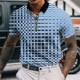thumbnail image 6 of Men'S Polo Shirt Plaid Print Zip Polo T-Shirt Summer Short Sleeve Daily Casual Golf Shirt High Quality Tops Fashion Men Clothing, 6 of 6