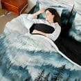 thumbnail image 4 of Manfei Woodland Jungle Plants 7-Piece Twin Bedding Sets for Children Teens,Moutain Trees Bedding Comforter Set,Botanical Theme Breathable Sheet Sets,Lightweight Room Decor,Reversible, 4 of 8