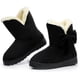 thumbnail image 2 of Bonitos botines de nieve planos con lazo para mujer, botas cortas de invierno antideslizantes con punta redonda y piel cálida Adepaton WMZL-67-10, 2 of 5