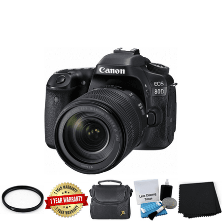 Image of Canon EOS 80D Digital SLR Camera Kit + 18-135mm f/3.5-5.6 Image Stabilization USM Lens Black (Intl Model)