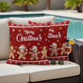thumbnail image 4 of Gingerbread Christmas Outdoor Waterproof Pillow Covers, Red Golden Snowflake Winter Xmas Decorative Square Throw Pillowcase Sofa Cushion Sham for Patio/Couch/Chair, 26"x26" 2 Pack, 4 of 8