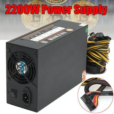 2200W ATX Power Supply For 8 GPU SATA IDE ETH BTC Rig Ethereum Coin Miner