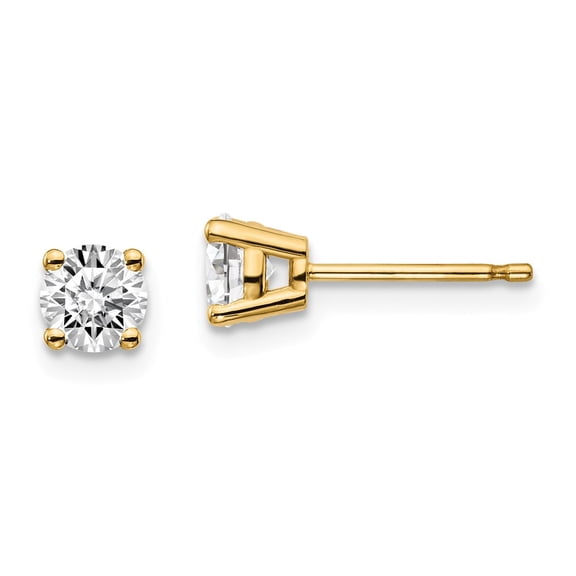 14K Yellow Gold Earring Stud Women'S Diamond Lab Grown Round