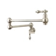 thumbnail image 2 of Wall Mounted Dual Shut Off Valve Pot Filler Faucet With 22" Double-Jointed Swinging Spout Lever Handles ,Easy to Install, 2 of 6