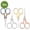 multcolor1, variant on FACEGA 4Pcs Scissors All Purpose,Plum Blossom Relief 5" Adult Scissors,Pointed Craft Scissors,Multcolor1