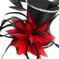 thumbnail image 3 of serony Vintage Feather Fascinator Top Hat Wedding Gothic Magic Hat Burlesque Magic Bridal Woman Fancy Dress Red, 3 of 9